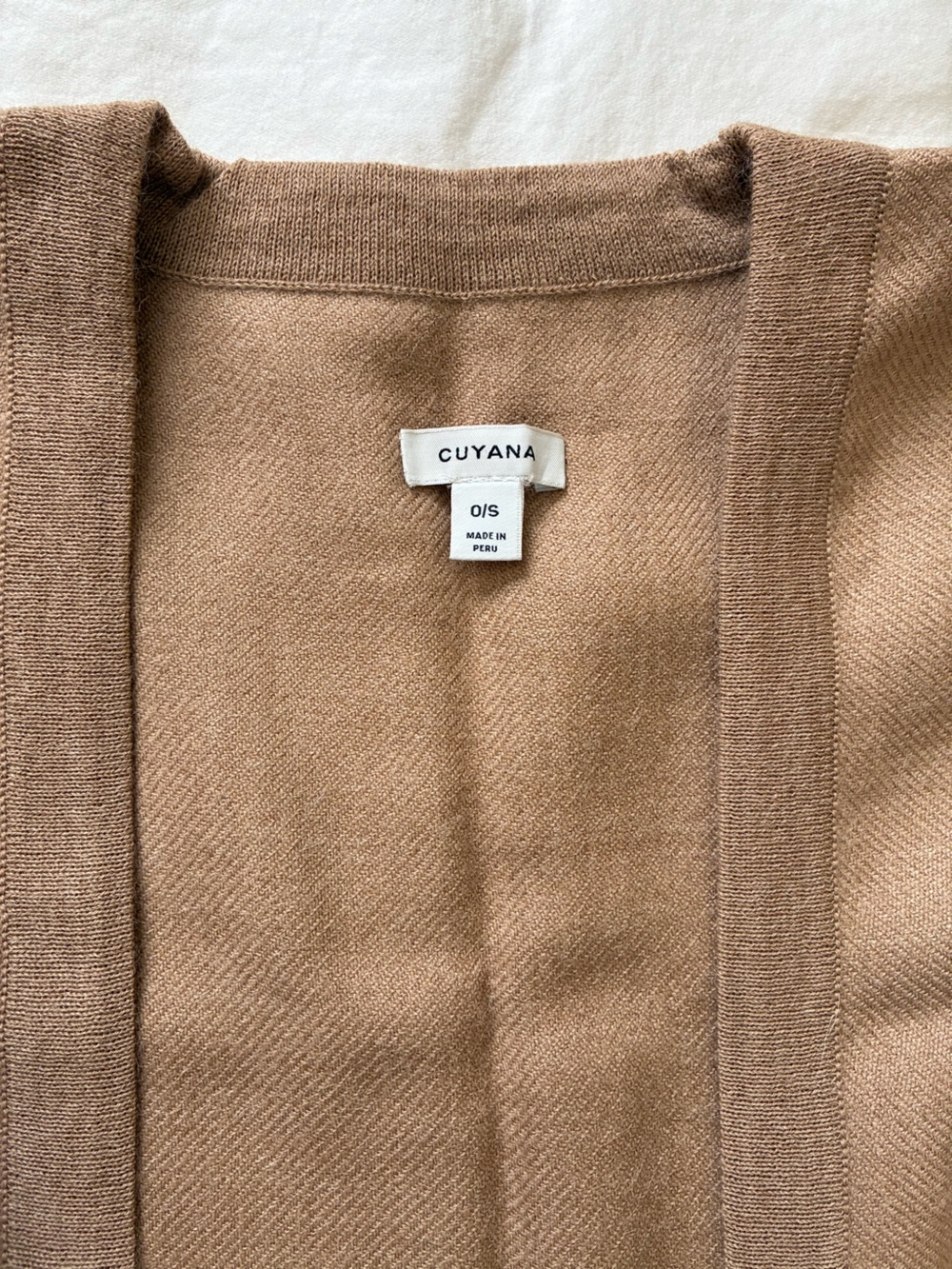 NWOT Cuyana Baby Alpaca Square Edge Cape in Camel